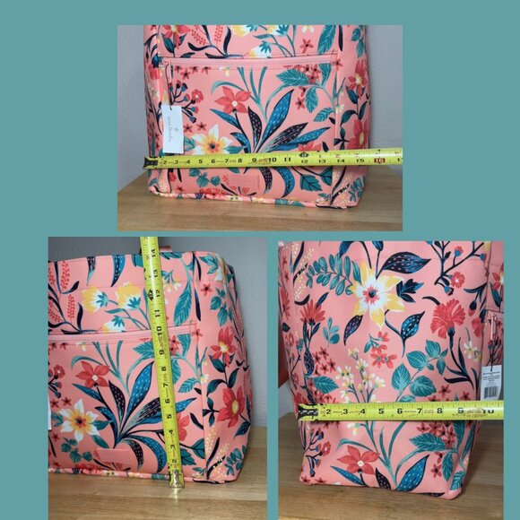 Vera Bradley Drawstring Family Tote in Paradise Bright Coral NWT - Picture 4 of 12